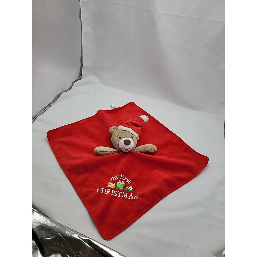 Baby Starters My First Christmas Teddy Bear Lovey Rattle Plush Security Blanket